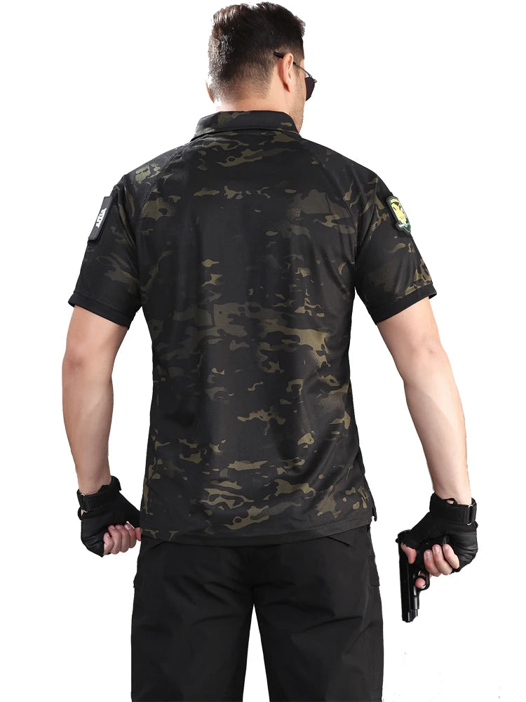 Camo Polo Shirt - Quick-drying, Breathable