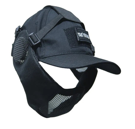 Tactical Foldable Mesh Mask with Cap tactical caps BushLine Black  
