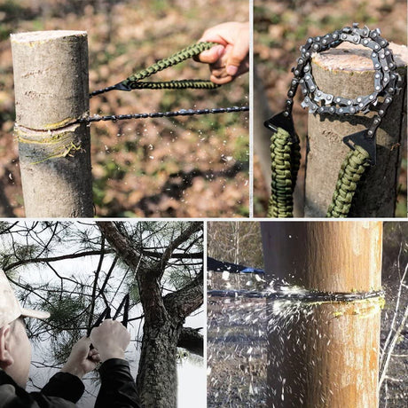 Hand Saw Portable Pocket Chain Saw Paracord Handle Emergency Survival survival  