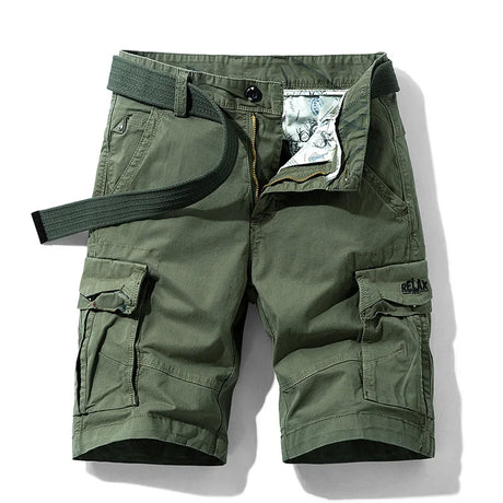 Rugged Men's Cotton Dress Casual Cargo Shorts Cargo Pants BushLine Army Green02 29-50-55KG 