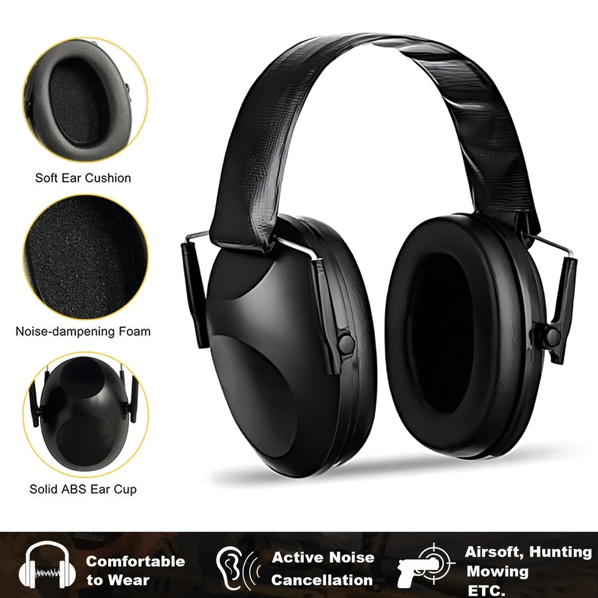 Hearing Protection Pro-Grade Soundproof Ear Muffs Hi-Vis & Safety  BushLine