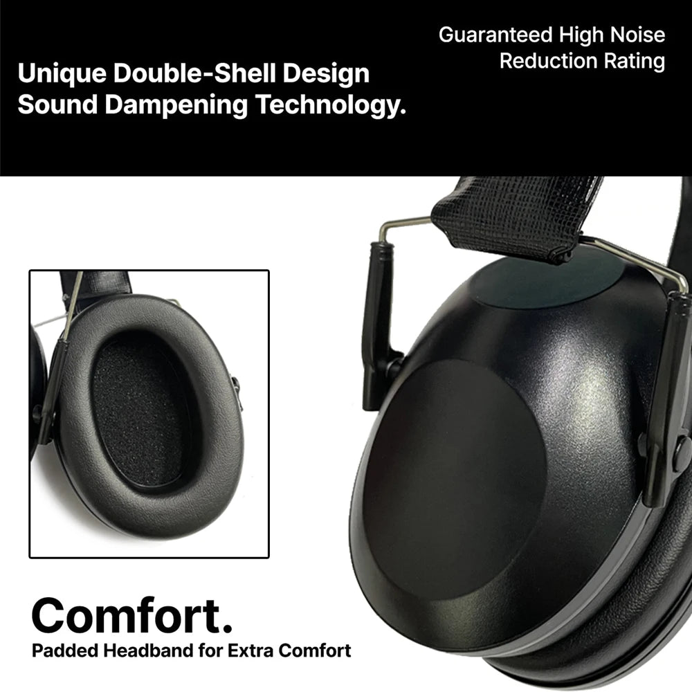 Hearing Protection Pro-Grade Soundproof Ear Muffs Hi-Vis & Safety  BushLine