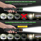 High Power LED Flashlight USB Rechargeable Powerful Tactical Torch Optics  