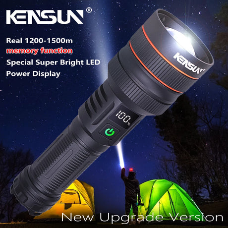 High Power LED Flashlight USB Rechargeable Powerful Tactical Torch Optics  
