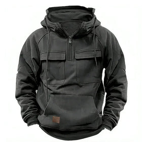 Hoodie Sweatshirt Half Zip with Pockets Solid Color Hoody outdoor equipment  