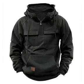 Hoodie Sweatshirt Half Zip with Pockets Solid Color Hoody outdoor equipment  