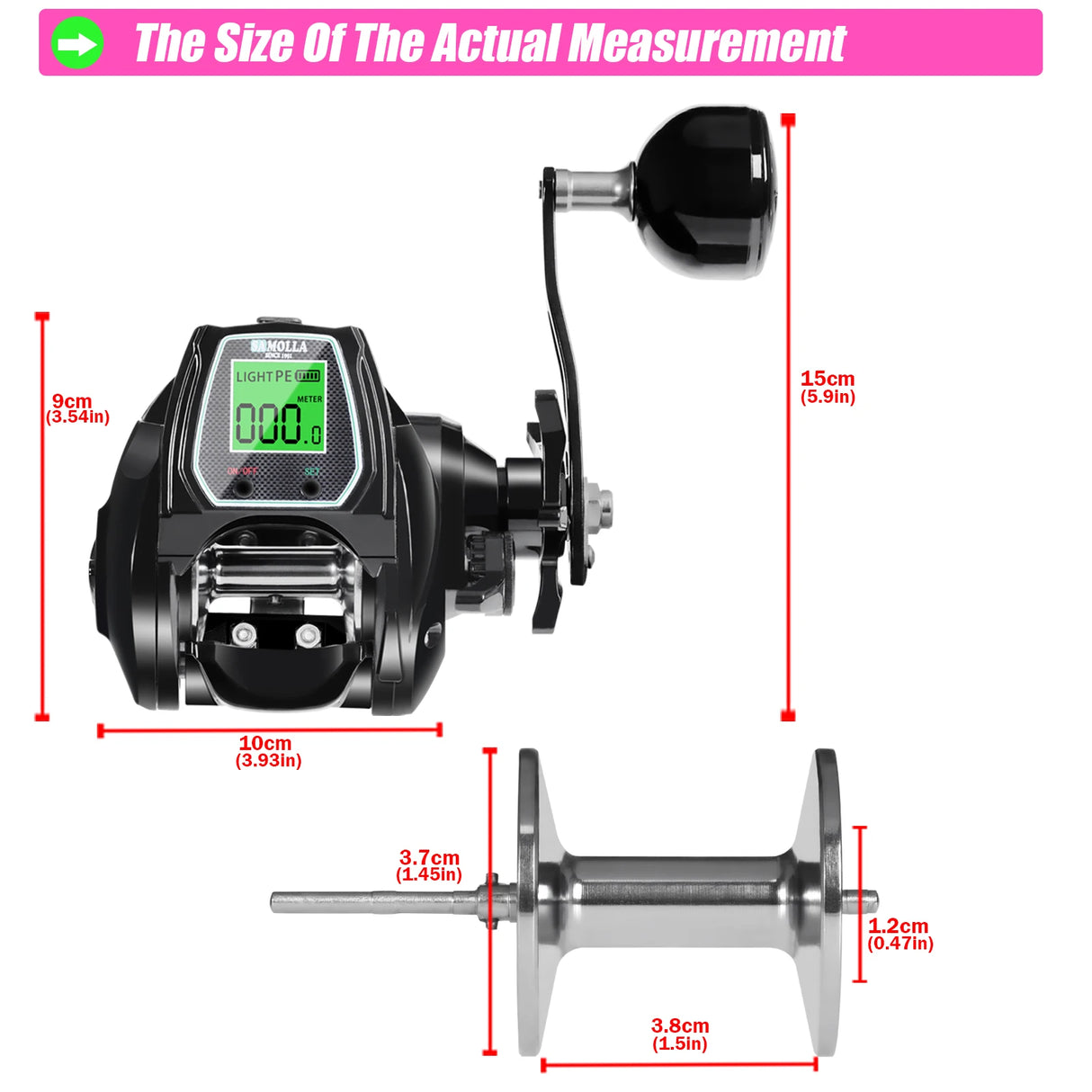 Large Deep Sea Electronic Fishing Reel 6.4:1 16KG Left or Right Hand Marine & Fishing  BushLine