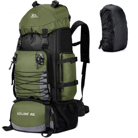 Large Hiking Camping Backpack 80ltr 90ltr BackPacks BushLine 90L Army Green