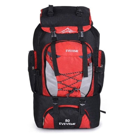 Large Hiking Camping Backpack 80ltr 90ltr BackPacks BushLine 80L Red