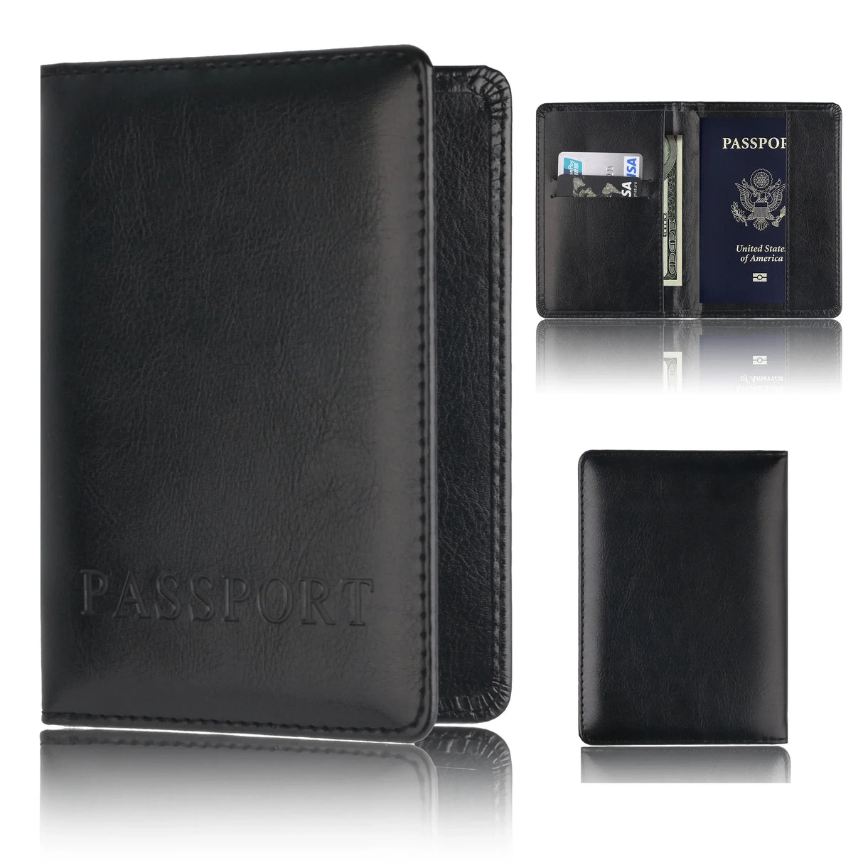 Leather Travel Passport Holder Cover Case Multi-card Slot Storage wallet outdoor equipment  