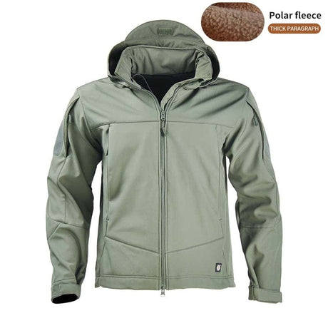 Light Weight Fleece lined Jacket Wind/Waterproof jackets BushLine Army green XL-75-85kg