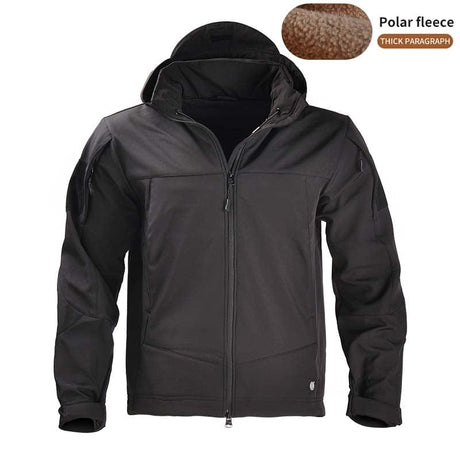 Light Weight Fleece lined Jacket Wind/Waterproof jackets BushLine Black M-60-65kg