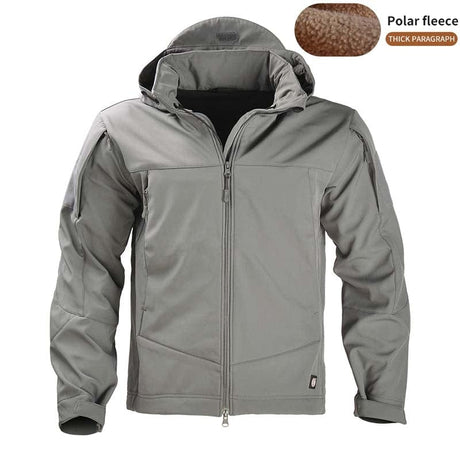 Light Weight Fleece lined Jacket Wind/Waterproof jackets BushLine Grey XL-75-85kg