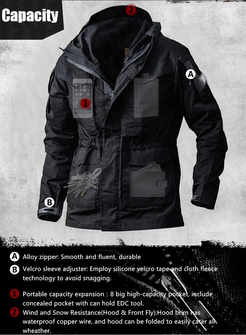 M65 Windbreaker Hunting Field Jackets Mens Winter/Autumn Waterproof Outdoor Clothing  