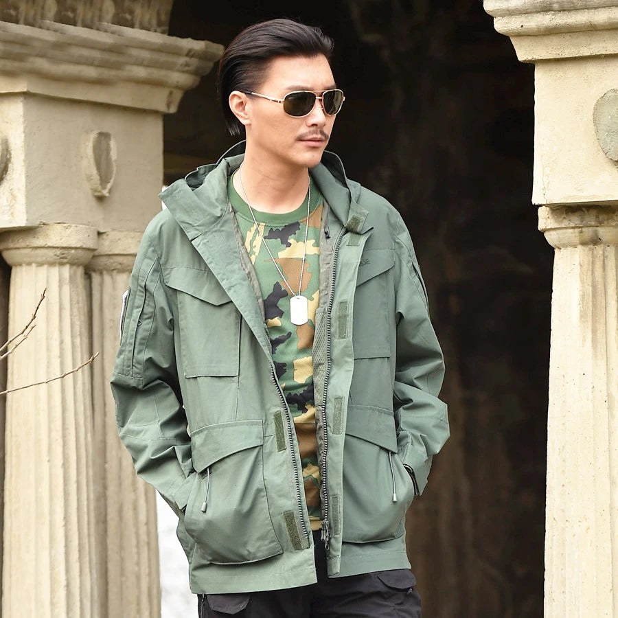 M65 Windbreaker Hunting Field Jackets Mens Winter/Autumn Waterproof Outdoor Clothing  BushLine