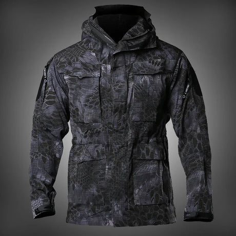 M65 Windbreaker Hunting Field Jackets Mens Winter/Autumn Waterproof Outdoor Clothing BushLine Kryptek Blac XXXL