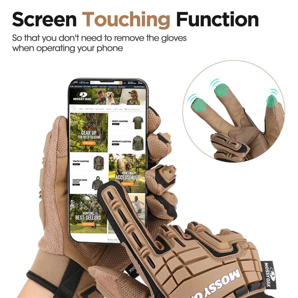 MOSSY OAK-Military Full Finger Touch Screen Gloves eyes ears & hands  BushLine