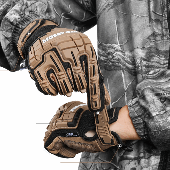 MOSSY OAK-Military Full Finger Touch Screen Gloves eyes ears & hands  BushLine