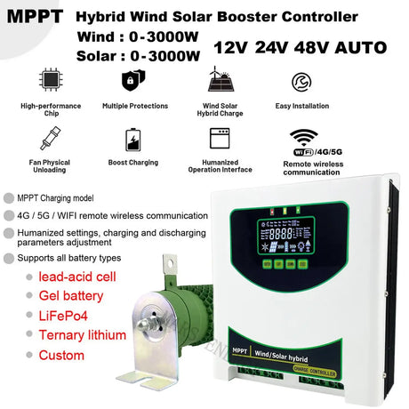 MPPT Wind Solar Hybrid Controller 1kw, 1.5kw, 2kw & 3kw Wind & Solar Controllers  