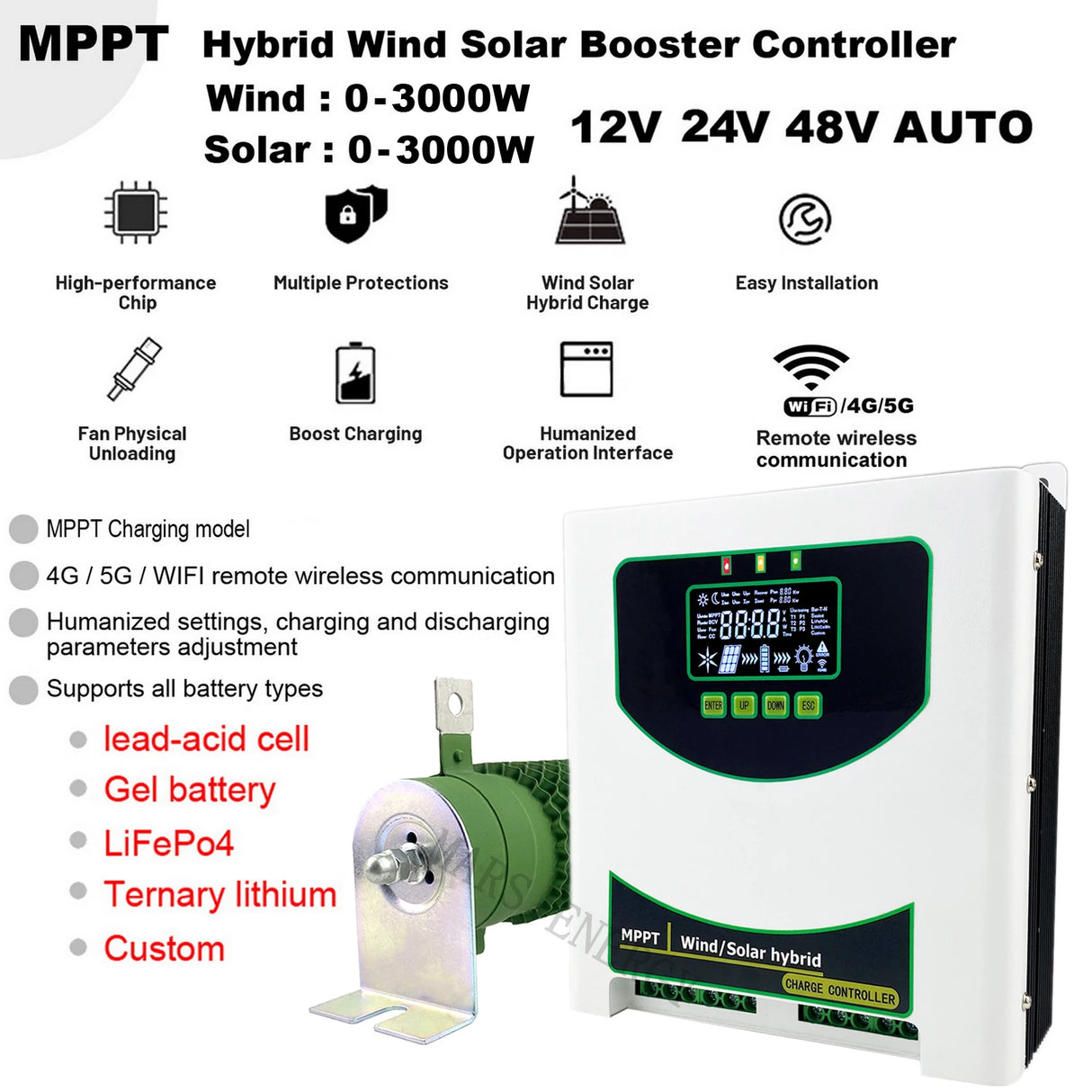 MPPT Wind Solar Hybrid Controller 1kw, 1.5kw, 2kw & 3kw Wind & Solar Controllers  BushLine