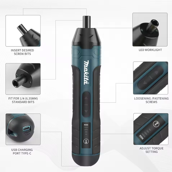 Makita Cordless Electric Screwdriver 1300mah Rechargeable Multi-tools  BushLine