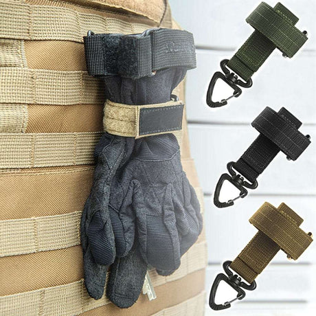 Multi-purpose Nylon Gloves Hook Work Gloves Safety Clip Molle Accessories BushLine TAN-5PCS