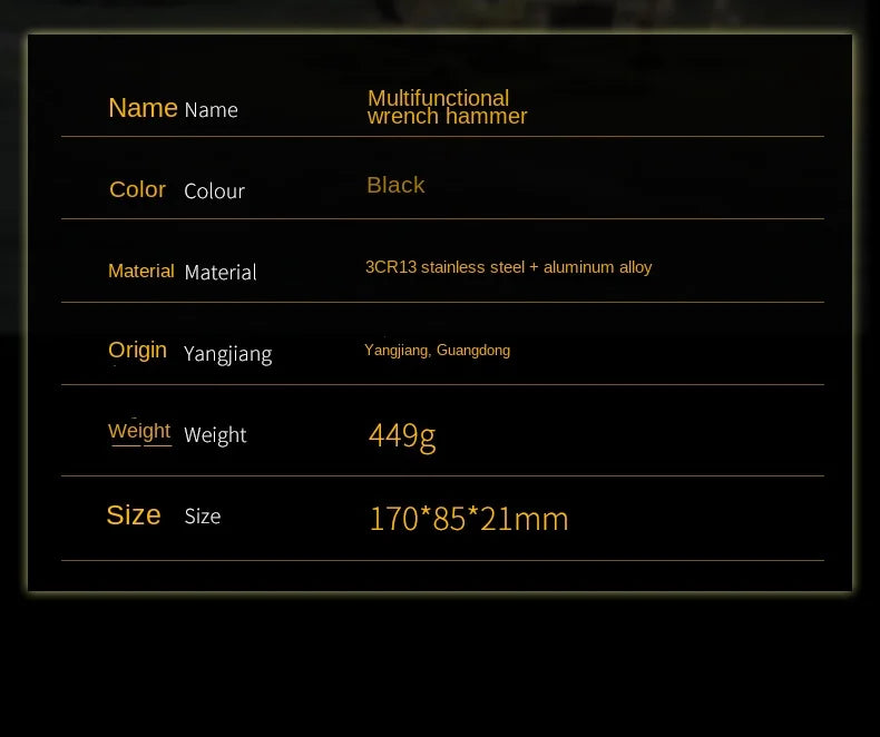 Multitool Pliers  Hammer Adjustable Spanner Stainless Steel Multi-tools  BushLine