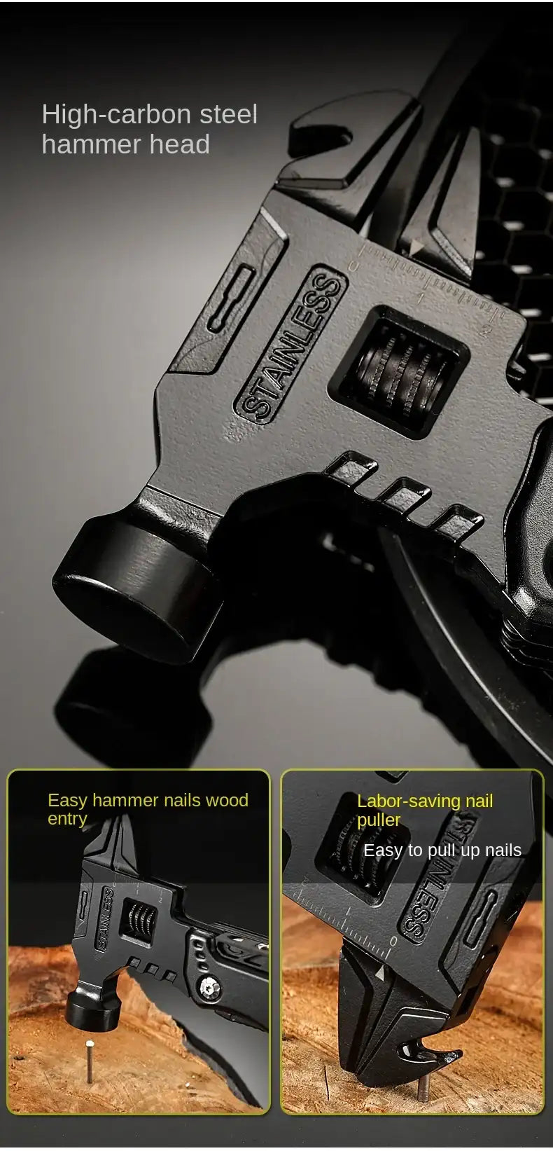 Multitool Pliers  Hammer Adjustable Spanner Stainless Steel Multi-tools  BushLine