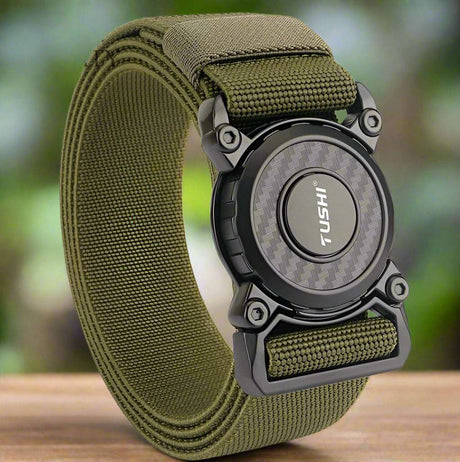 New Rotary Quick Release Metal Buckle Belts tacticle clothing BushLine Army Green 105cm