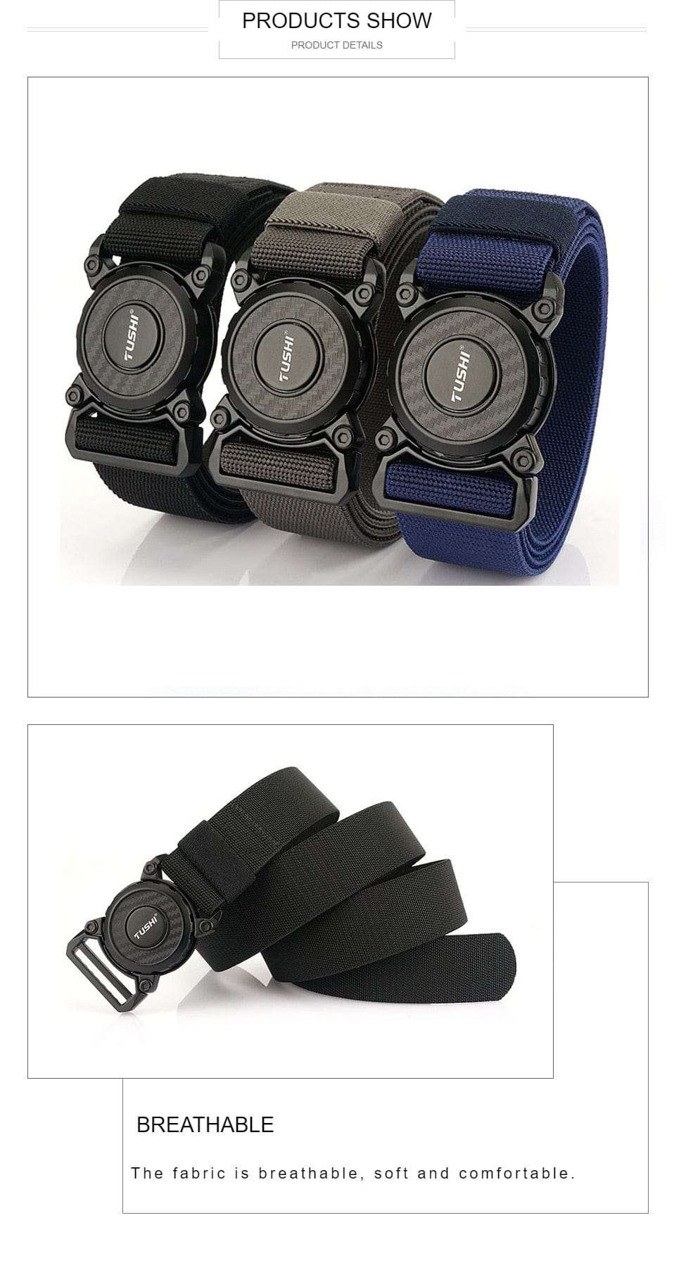 New Rotary Quick Release Metal Buckle Belts tacticle clothing  BushLine