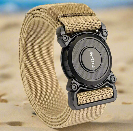 New Rotary Quick Release Metal Buckle Belts tacticle clothing BushLine Khaki 105cm