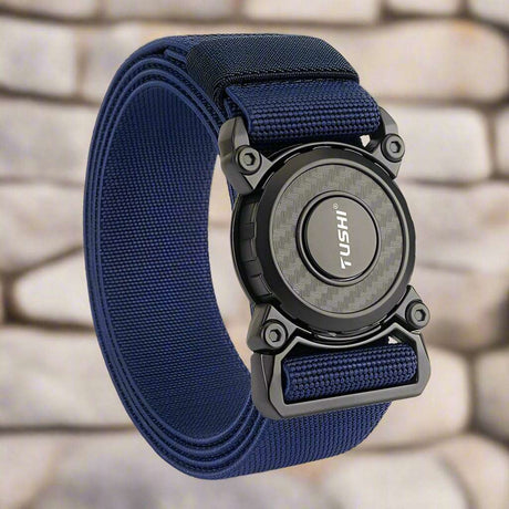 New Rotary Quick Release Metal Buckle Belts tacticle clothing BushLine Navy blue 105cm