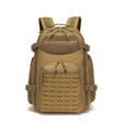 Khaki colourway front-on, velcro patch field above the laser-cut MOLLE pocket