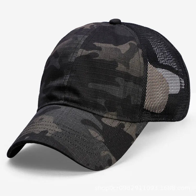 Outdoors light & thin Camo vented Caps tactical caps BushLine black head 55-60cm