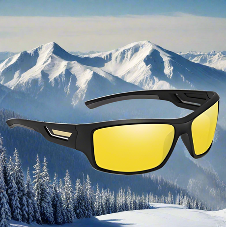 Polarized Sunglasses Designer UV400 SunGlasses BushLine Black-Yellow
