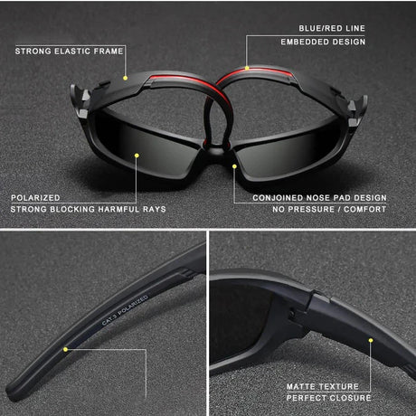 Polarized UV400 Sports Sunnys, Unbreakable Anti-Glare Optics  