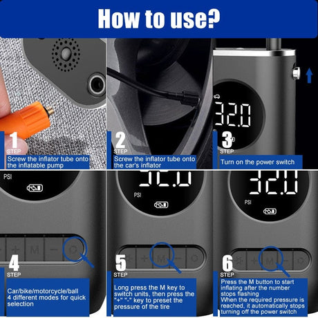 Portable 150 PSI Air Compressor & Tyre Pump Tyre pump  