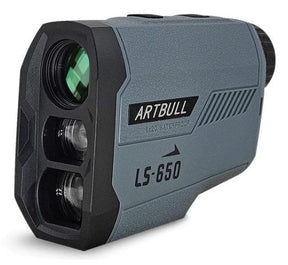 Grey ARTBULL LS-650 on a white background, front angle showing the objective lens and two laser barrels