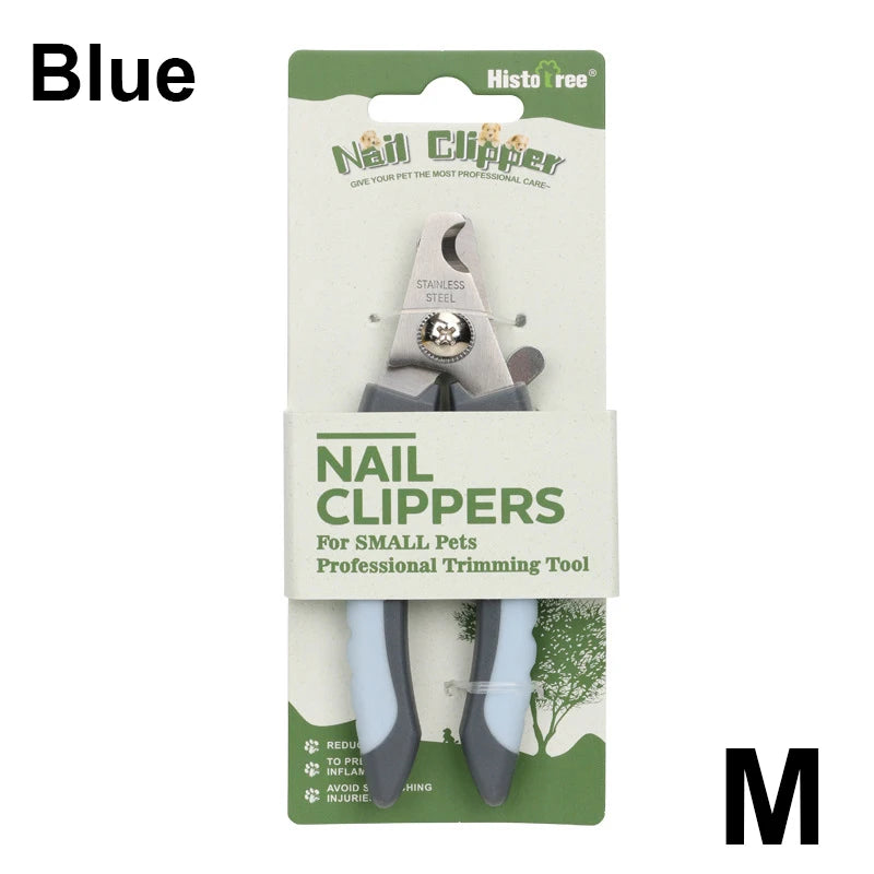 Professional Dog Cat Pet Animal Nail Clippers Stainless Steel BushLine M Blue