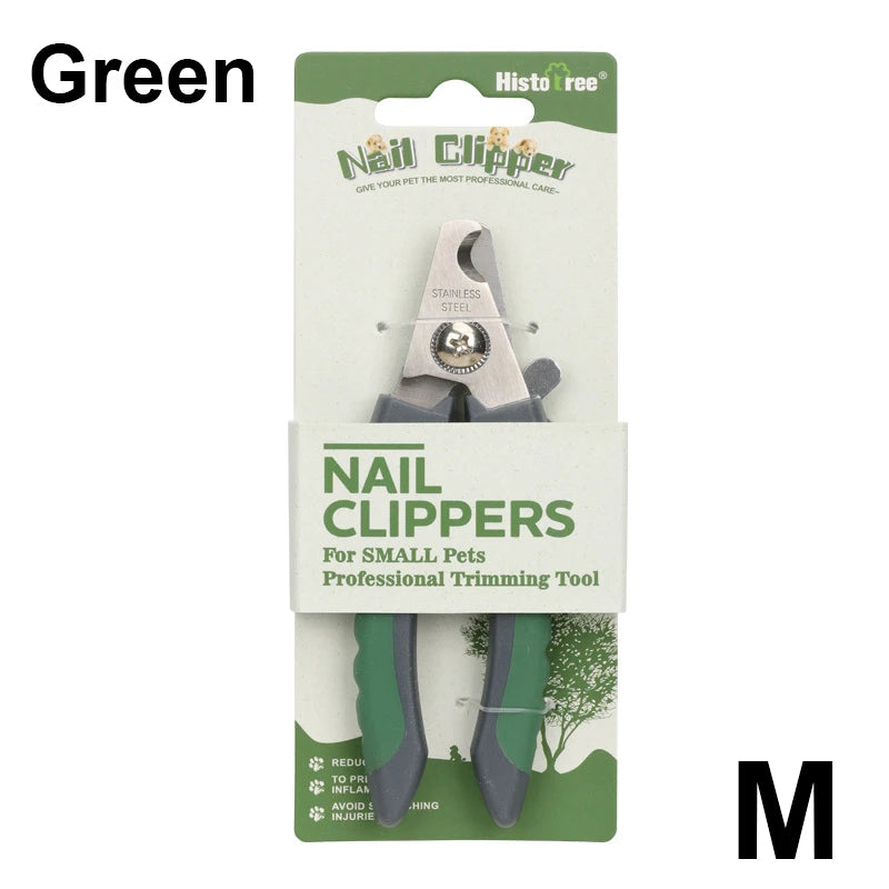 Professional Dog Cat Pet Animal Nail Clippers Stainless Steel BushLine M Green