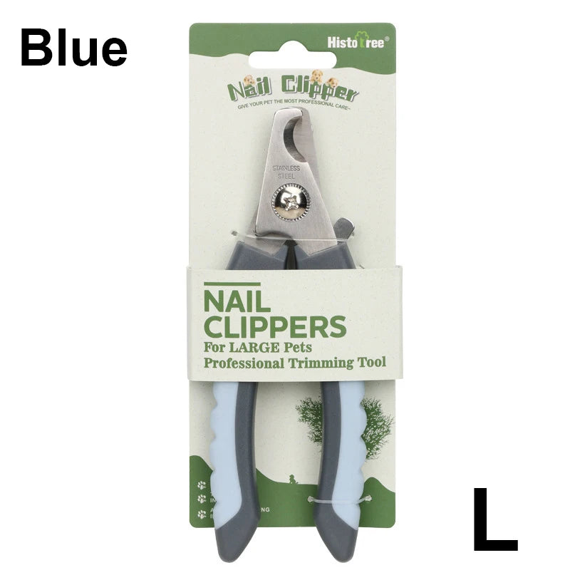 Professional Dog Cat Pet Animal Nail Clippers Stainless Steel BushLine L Blue