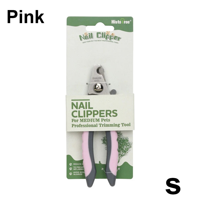 Professional Dog Cat Pet Animal Nail Clippers Stainless Steel BushLine S Pink