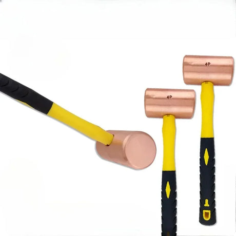 Pure Copper Hammer Cylindrical No Spark Rubber Handle Anti-slip tools  