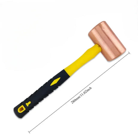 Pure Copper Hammer Cylindrical No Spark Rubber Handle Anti-slip tools  