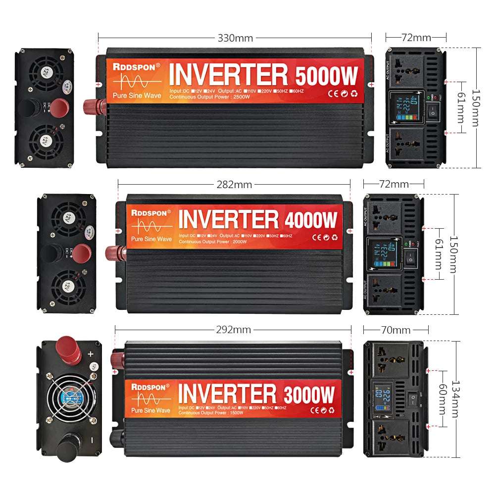 Pure Sine Wave Inverter 3kw, 4kw & 5kw Peak Power  DC 12V 24V pure sine inverter  BushLine