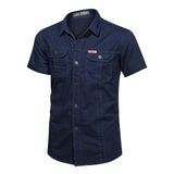 Quick Dry Short Sleeve Breathable Shirt Clothing BushLine dark blue M