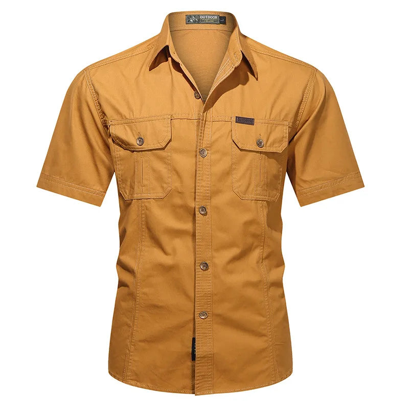 Quick Dry Short Sleeve Breathable Shirt Clothing BushLine Ginger M