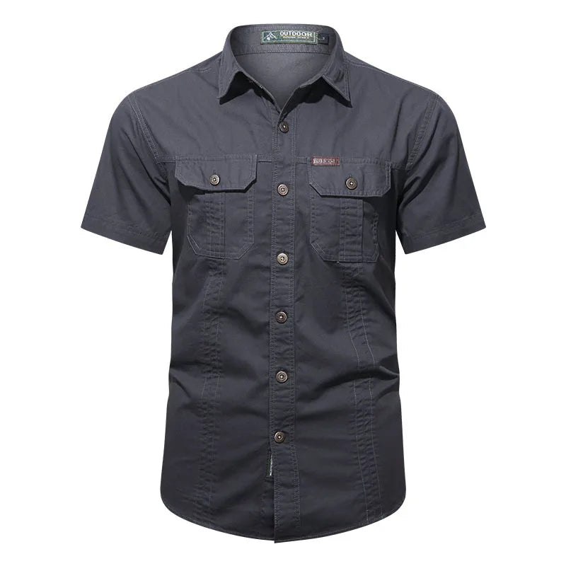 Quick Dry Short Sleeve Breathable Shirt Clothing BushLine GRAY M