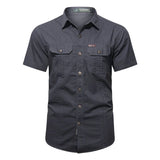 Quick Dry Short Sleeve Breathable Shirt Clothing BushLine GRAY M