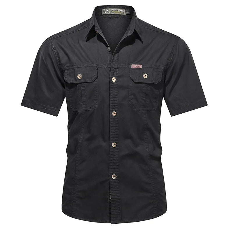 Quick Dry Short Sleeve Breathable Shirt Clothing BushLine black M